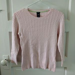 Gap pink cable knit sweater