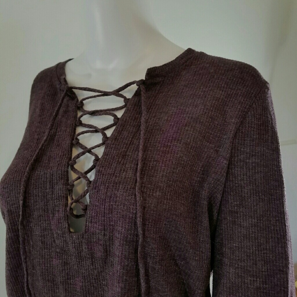 Eggplant Purple Thermal long sleeve top