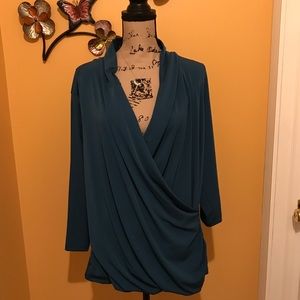 Shawl collar side wrap NWOT blouse
