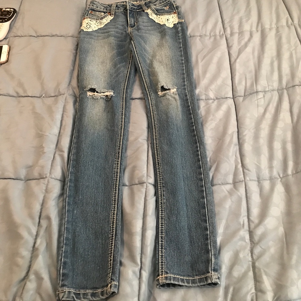 Girls Lace Jeans
