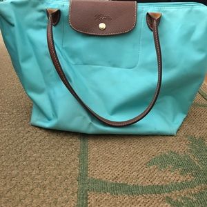 Teal Longchamp bag