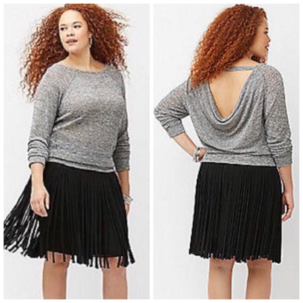 Lane Bryant Metallic Drape-Back Top