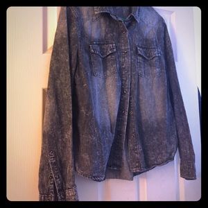 Black denim shirt