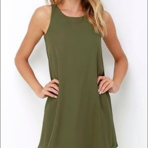 Lulu's Olive Shift Dress