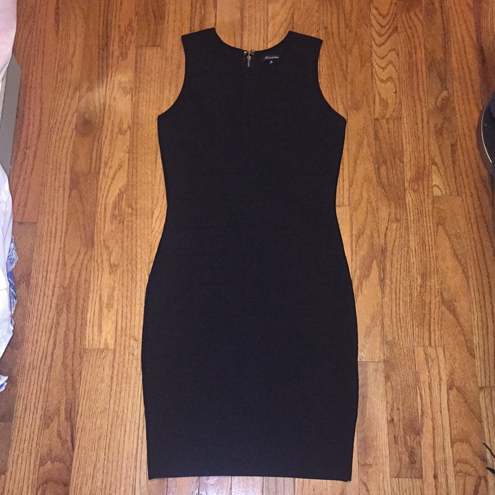 Black bandage dress with zip back