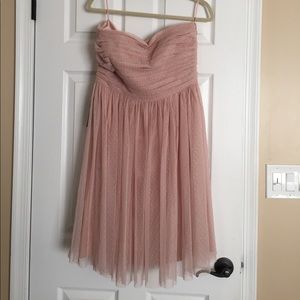 Strapless blush dress - size 14 Ann Taylor - NEW