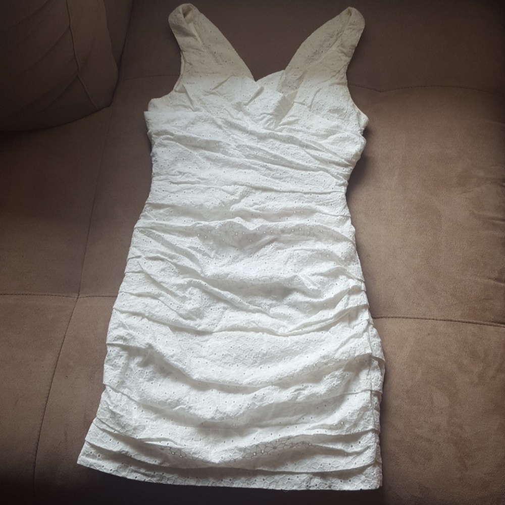 Express Crocheted and Gathered design Mini Dress