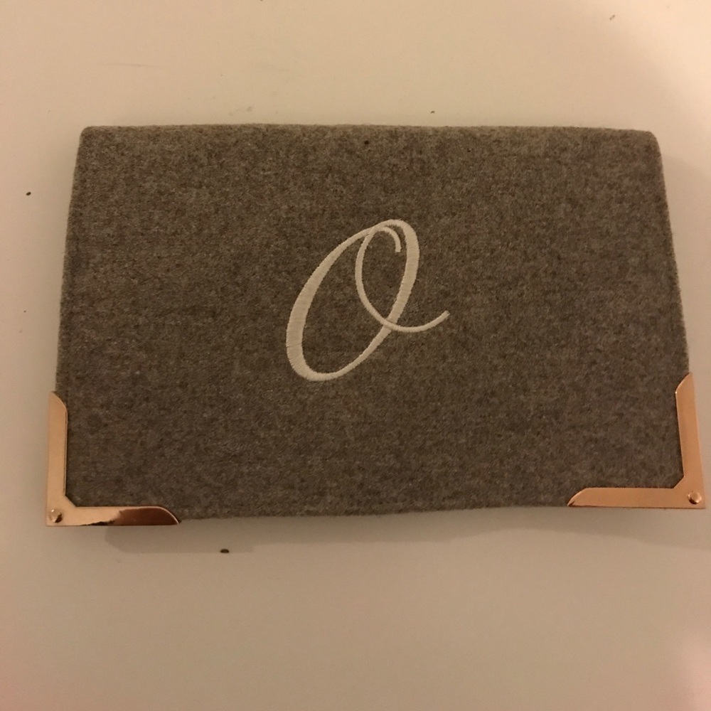 Monogrammed Wool Clutch