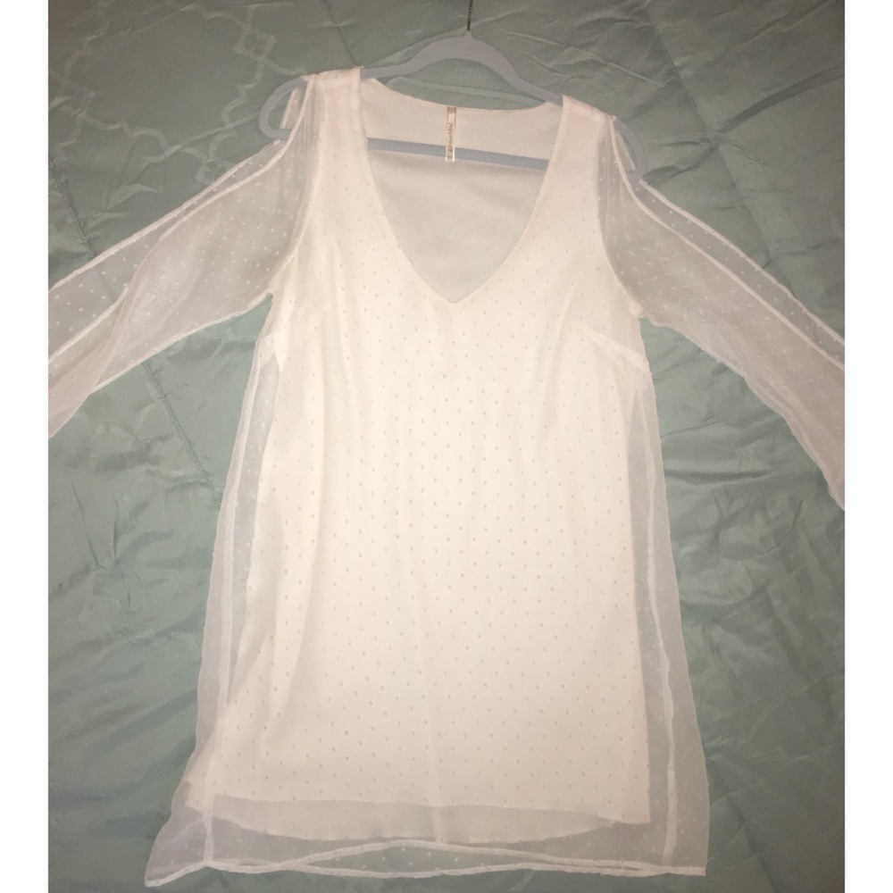 Peppermint L Swiss dot split sleeve shift dress 😍 - Picture 2 of 9