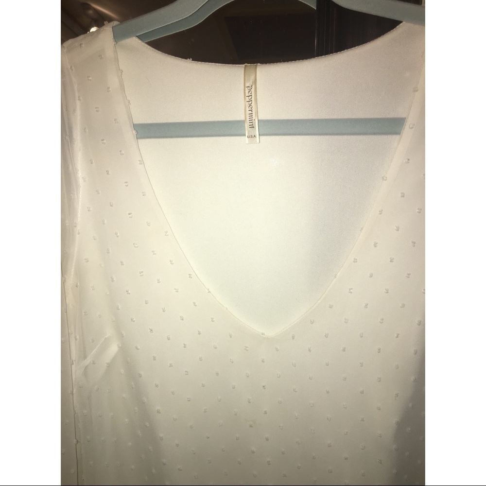 Peppermint L Swiss dot split sleeve shift dress 😍 - Picture 6 of 9