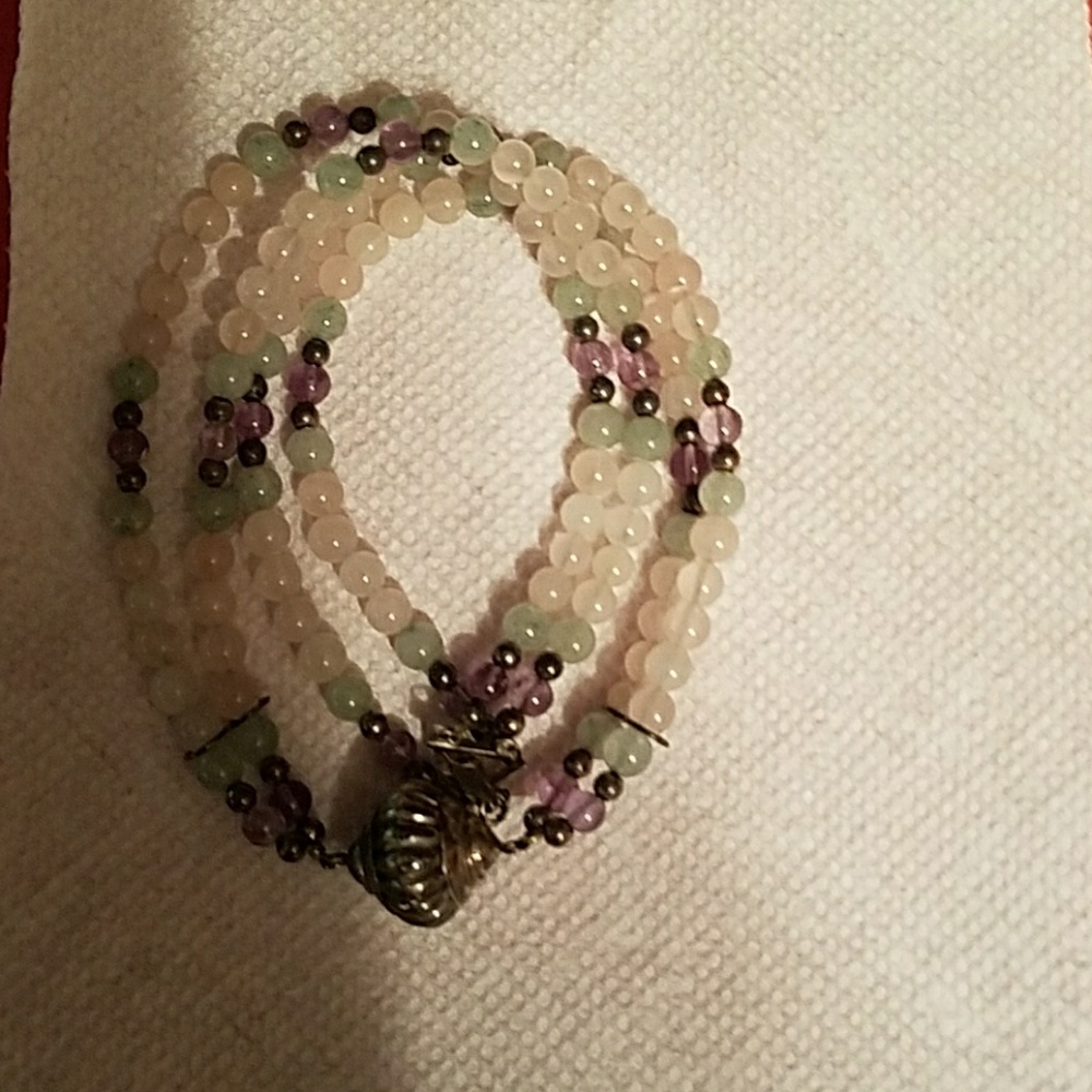 Sterling Silver Rose Quartz, Silver and amethyst