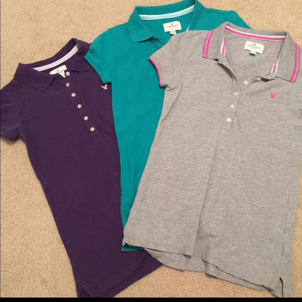 3 American Eagle Polo Tops