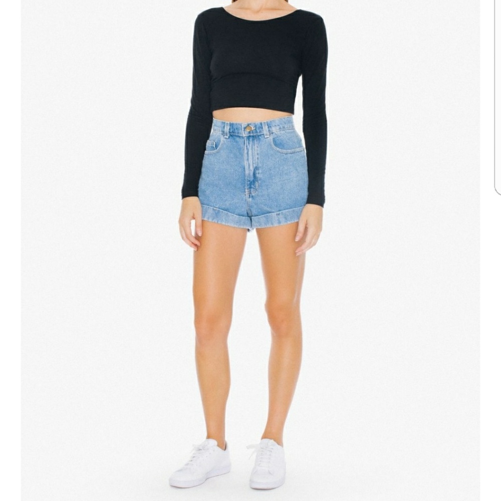 American Apparel High Waist Cuff Short
