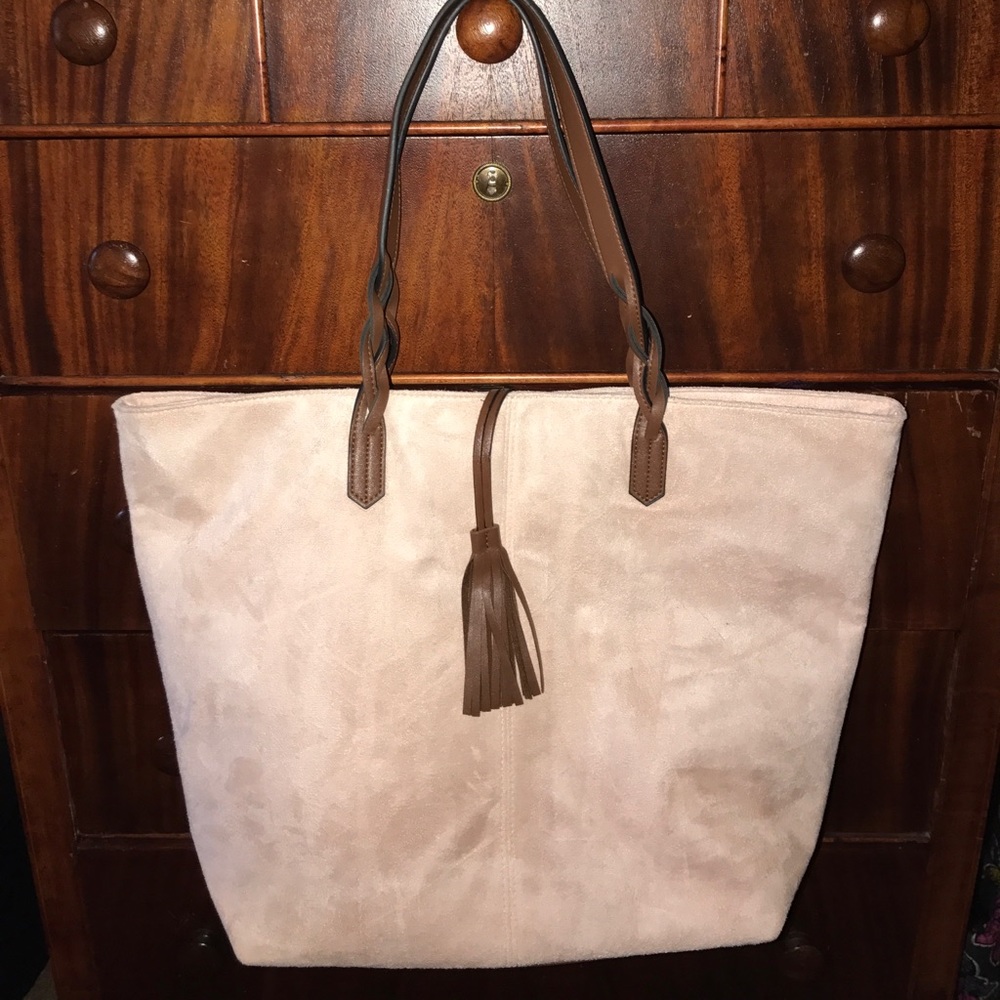 Faux suede tote