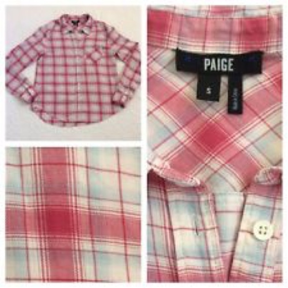 Paige Plaid Button Down Shirt Small