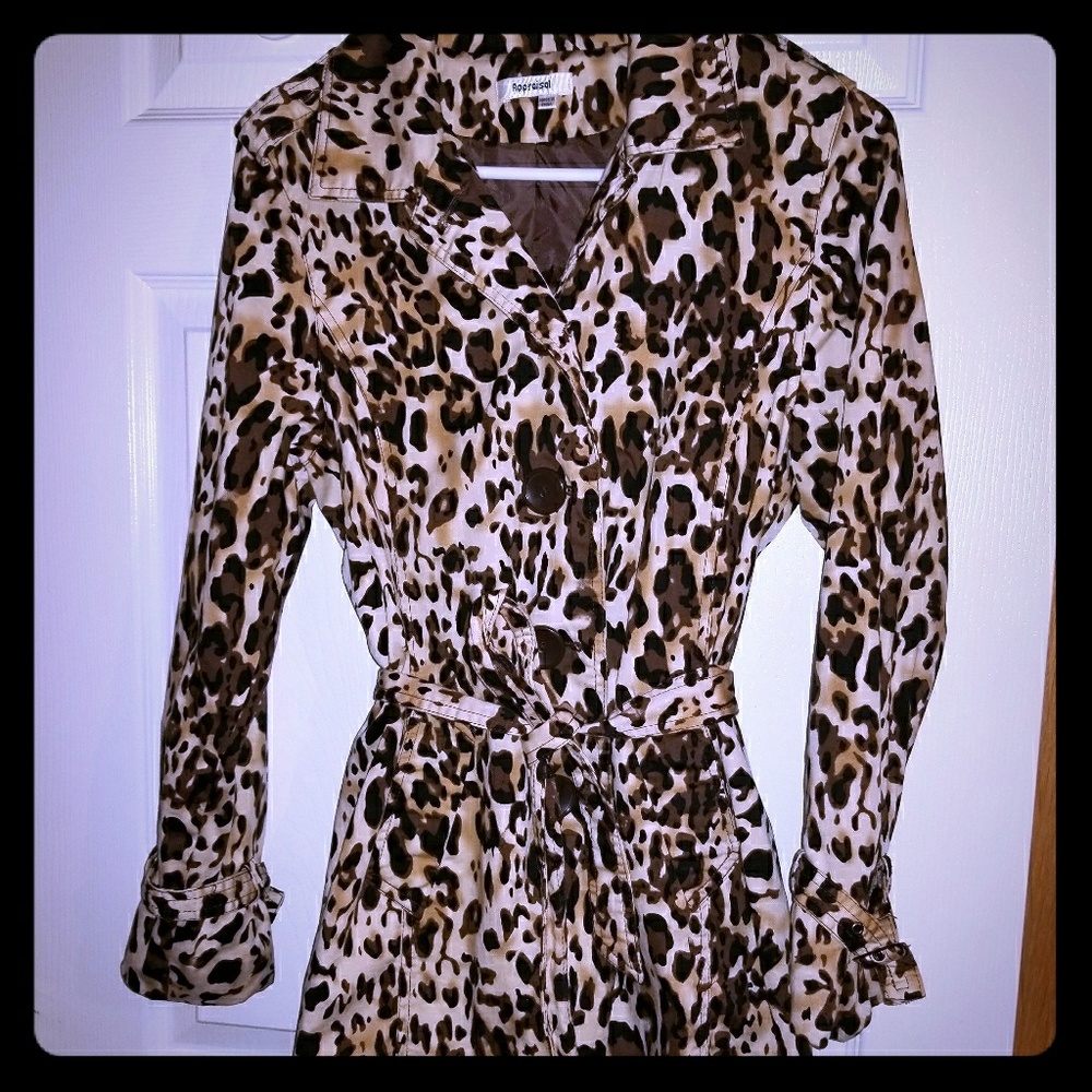 Leopard print trench