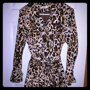 Leopard print trench