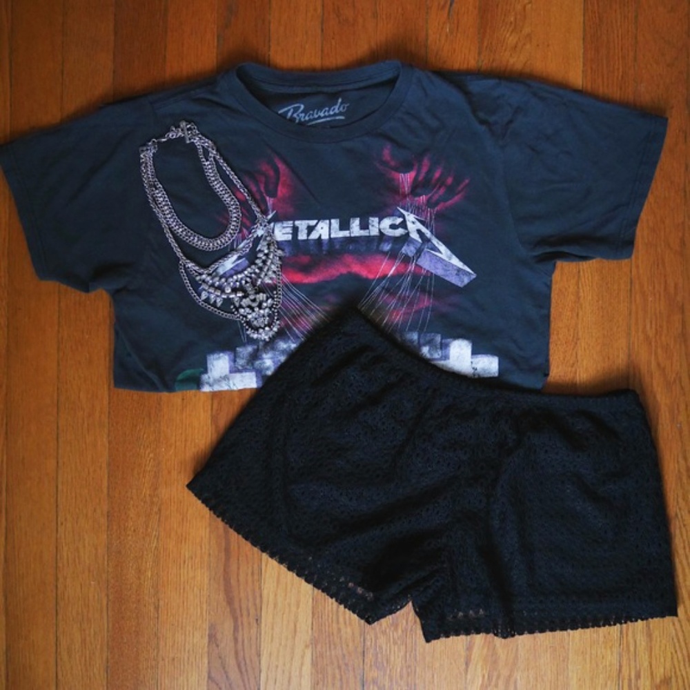 Tart Intimates Black Crochet Beach Shorts - M