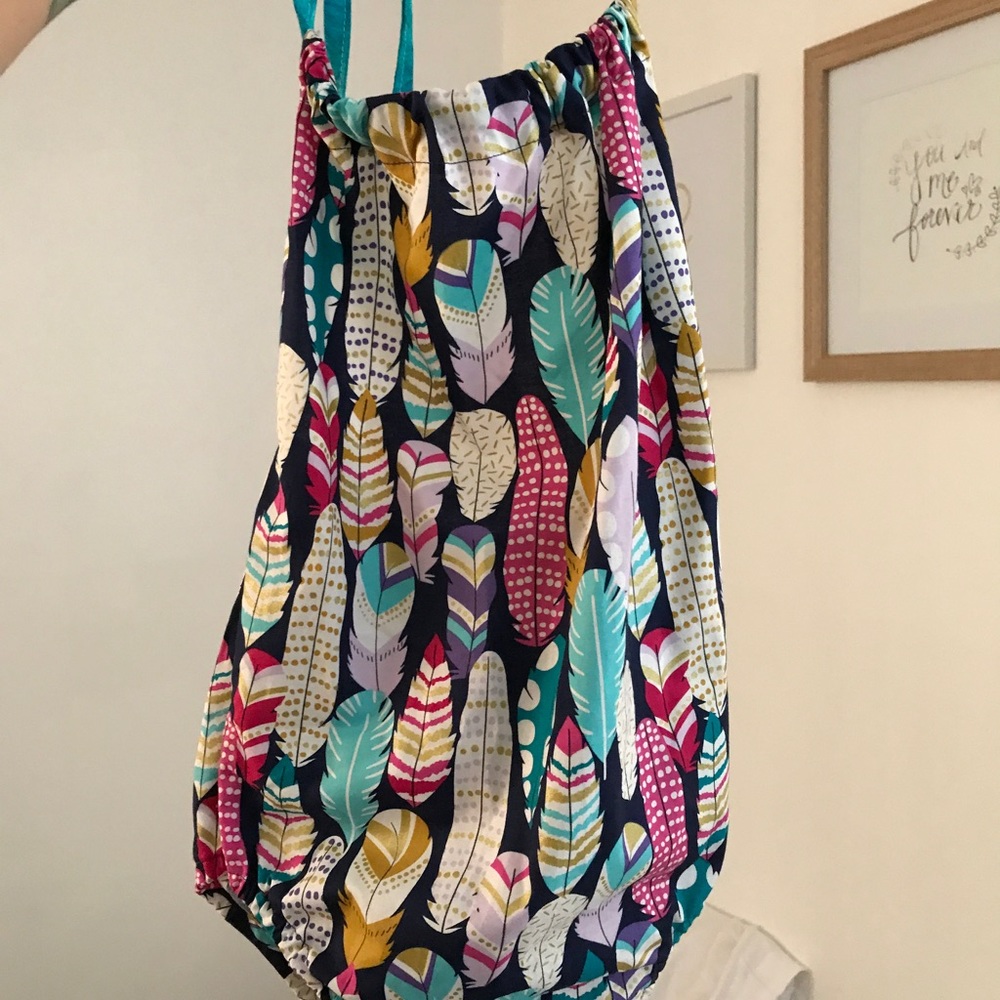 Handmade feather romper
