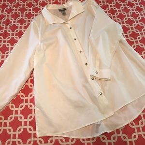 White Diamond Button Down Blouse