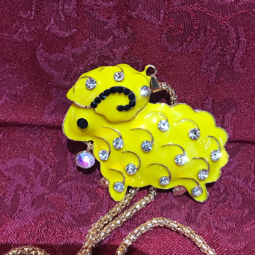 Yellow ram 🐑 statement necklace
