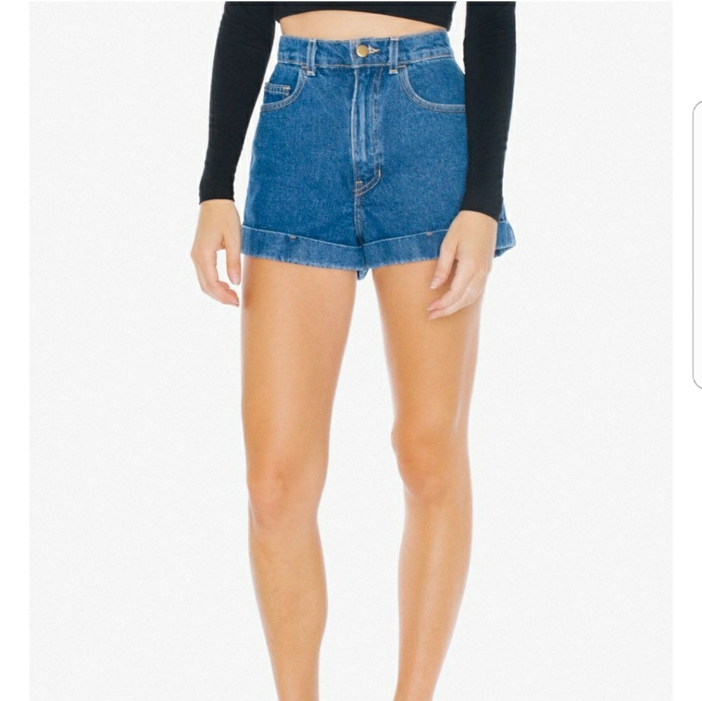American Apparel High Waist Cuff Short