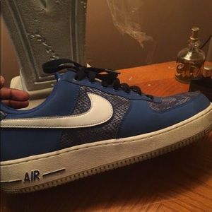 Blue Snakeskin Air Force 1’s