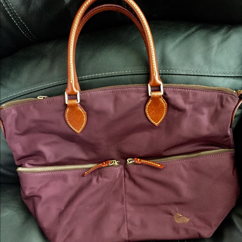 Dooney & Bourke Plum Nylon Oversized Purse