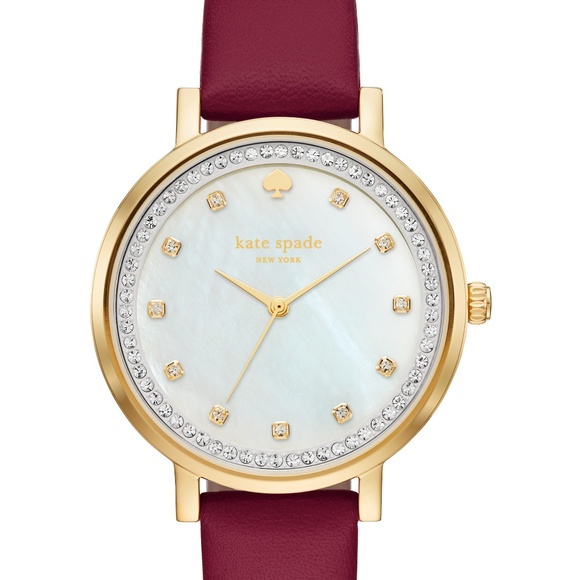 NWT kate spade Monterey Merlot Leather Strap Watch