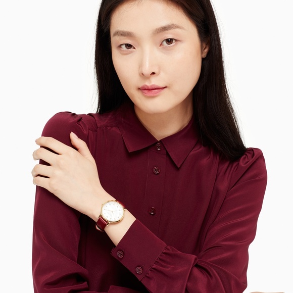 NWT kate spade Monterey Merlot Leather Strap Watch main image 4