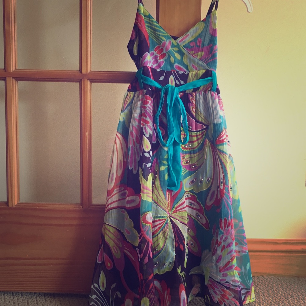 Girls Multi-Colored Long Dress