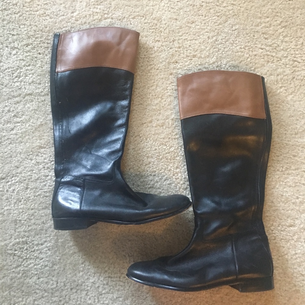 Corso Como Black/Brown Tall Riding Boot