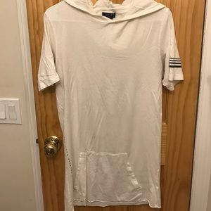 Zara Man White hooded t-shirt