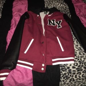 Red bomber jacket