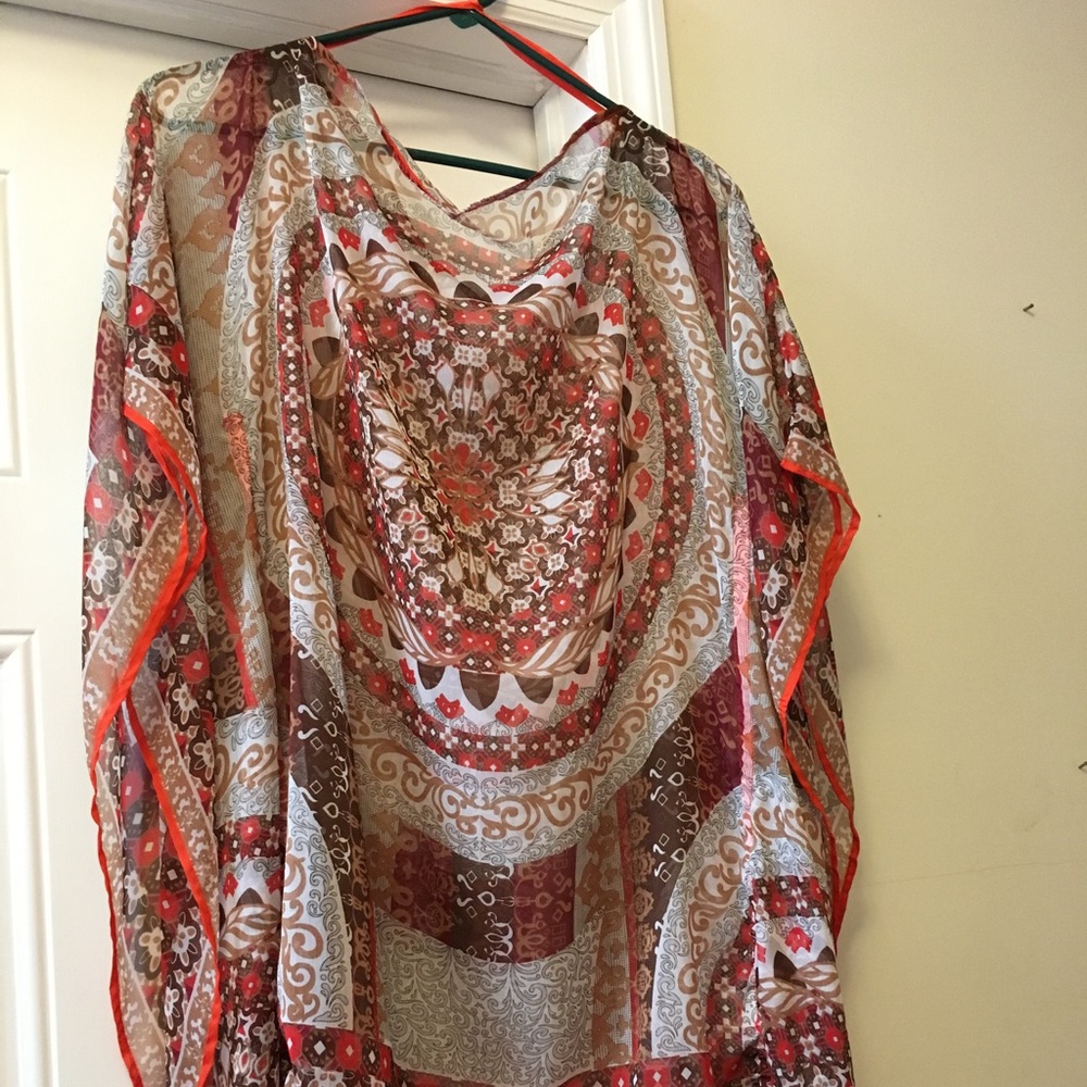 Scarf-print chiffon dress