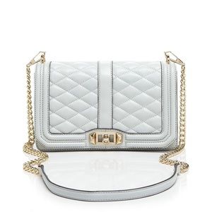 Rebecca Minkoff Quilted Love Crossbody Light Blue