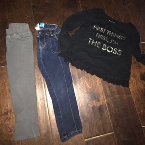 3t girls (2) jeggings and pretty top