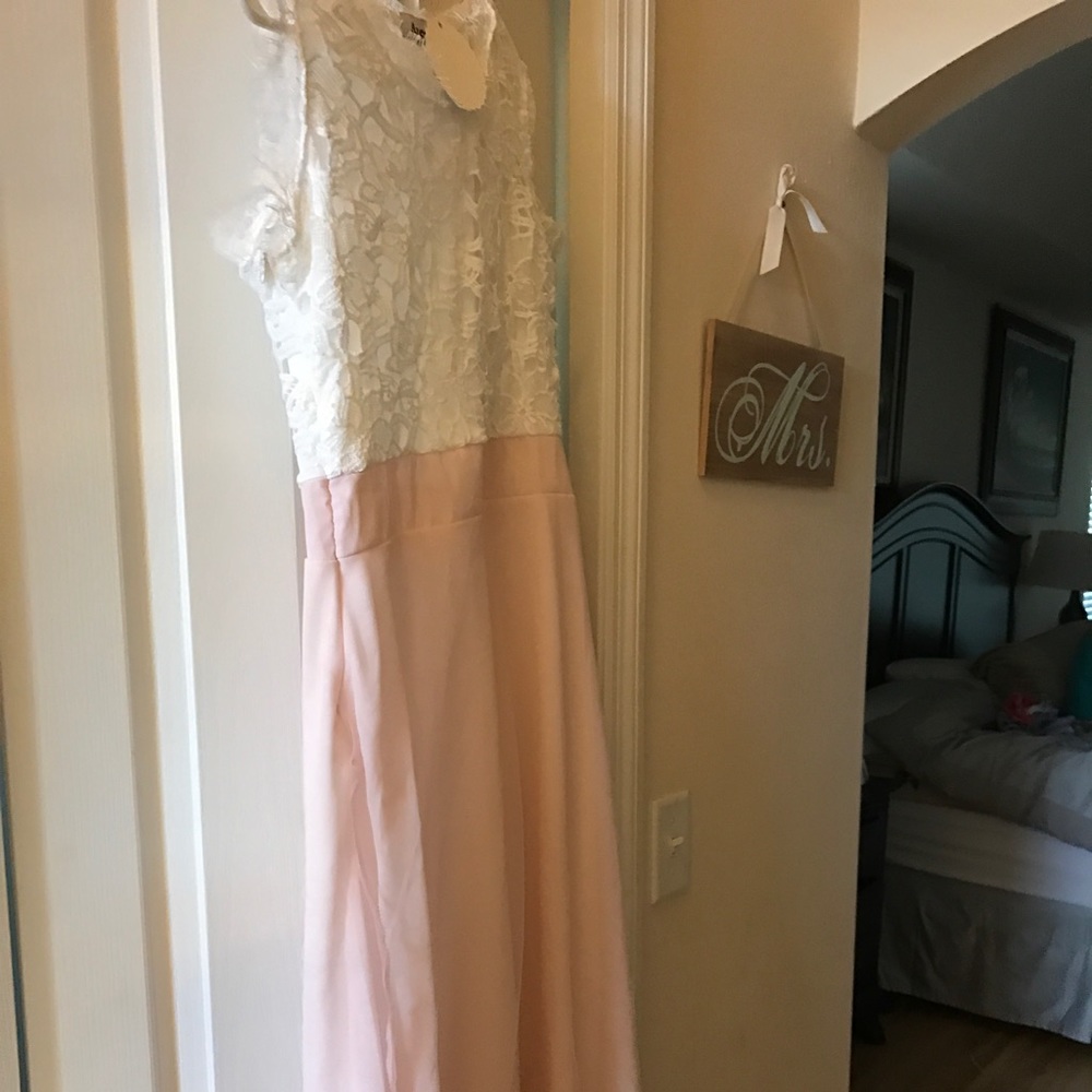 White lace top dress