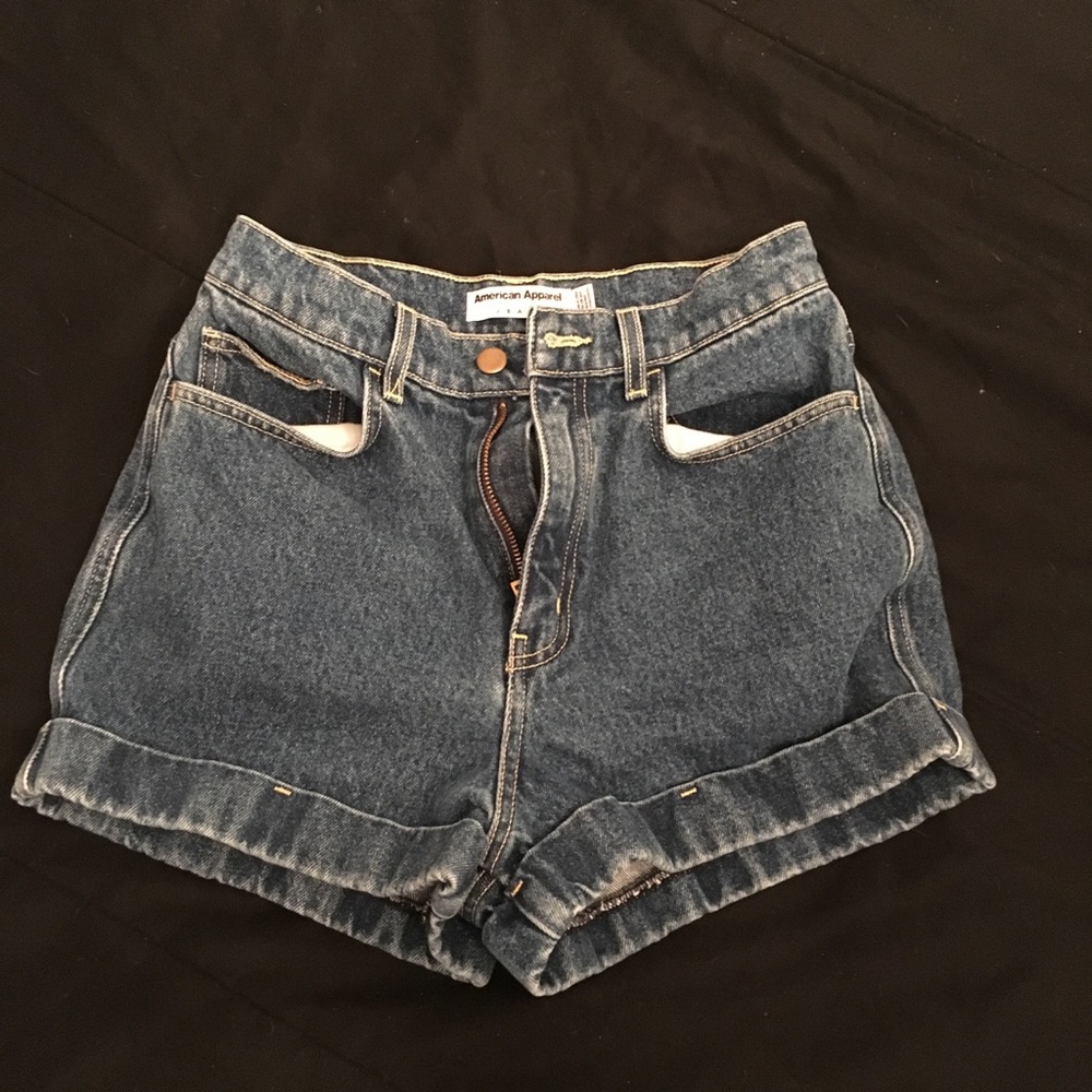 American Apparel high waisted denim shorts