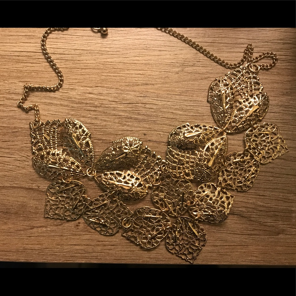 Gold leaf necklace