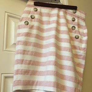 Red and white striped skirt