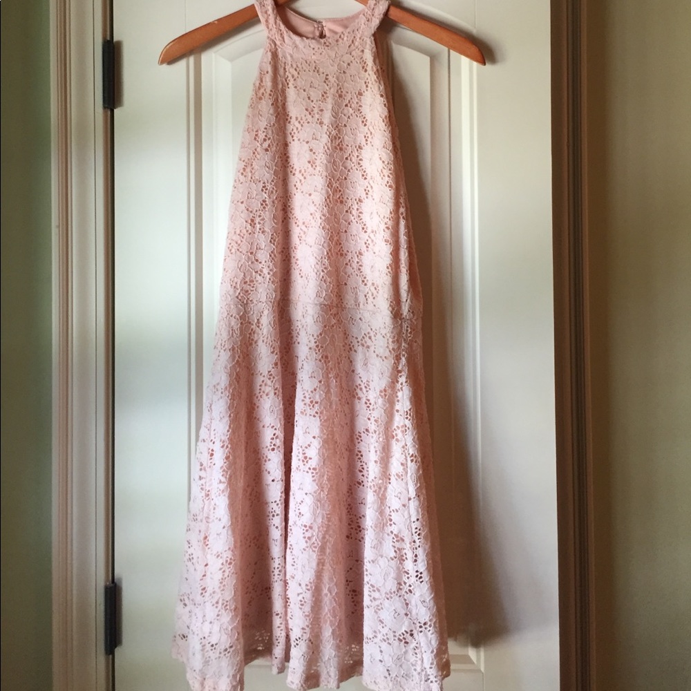 High neck, light pink, formal dress