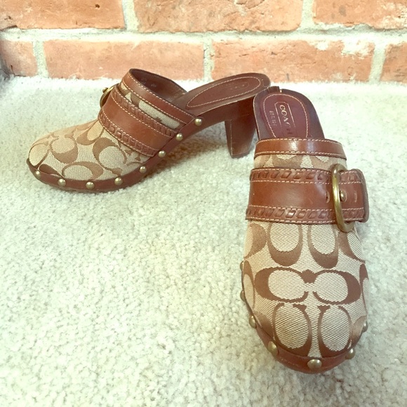 Coach Logo Sable Mules - Picture 2 of 6