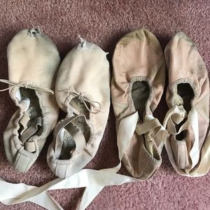 Old ballet flat shoes
