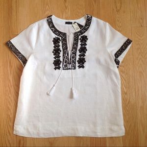 NWT Talbots beaded linen  top