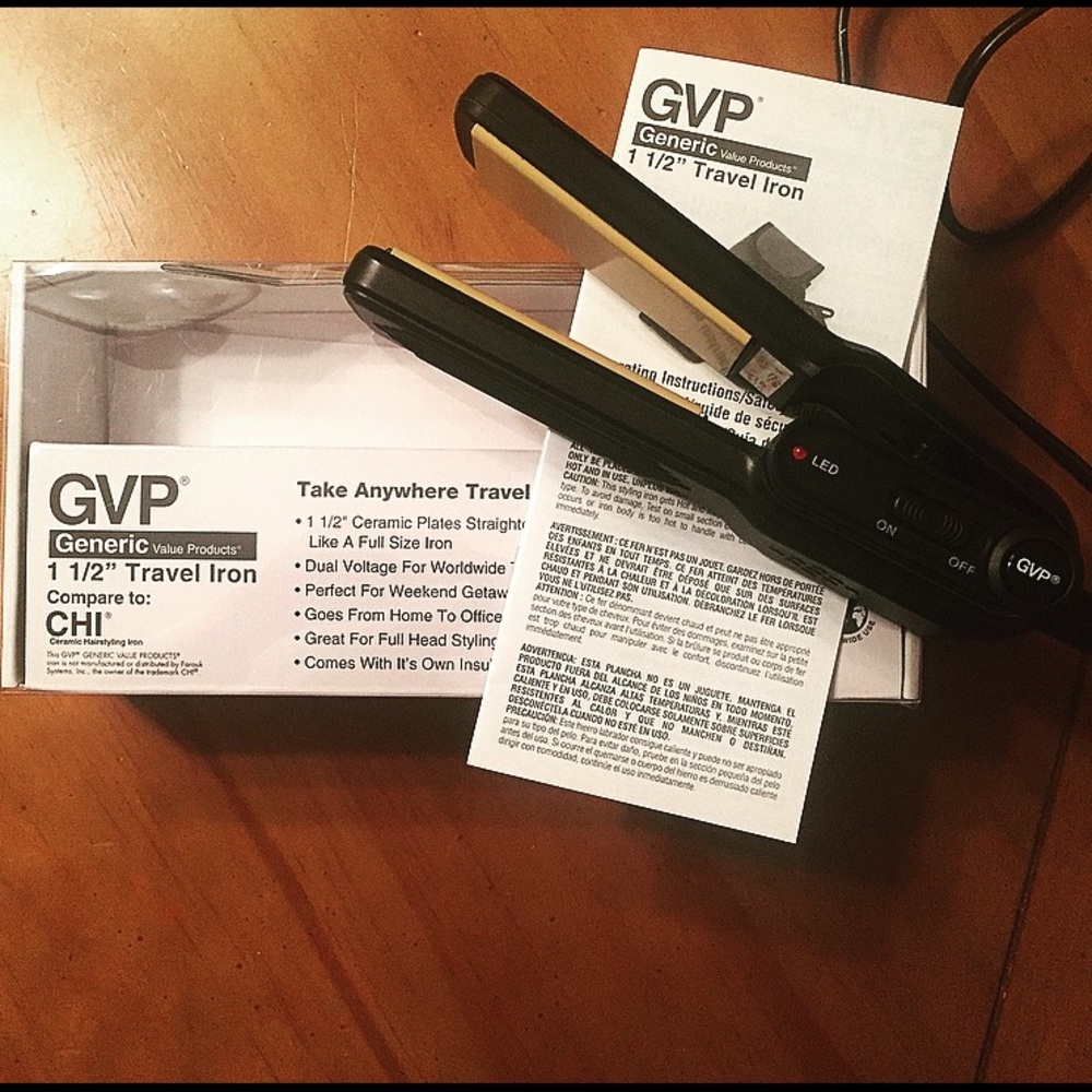 GVP travel size flat iron