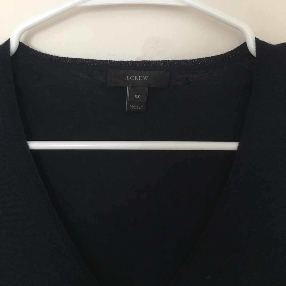 Jcrew Navy Merino Vneck Sweater