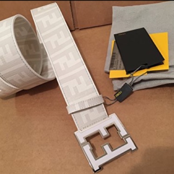 white fendi zucca belt