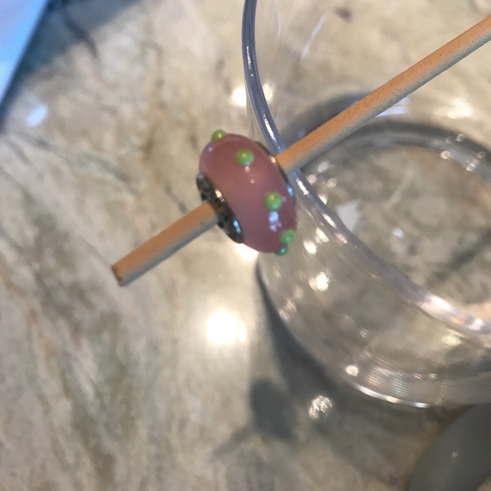 Murano glass bead sterling silver