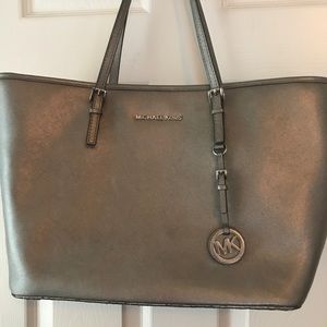 Michael Kors silver metallic bag